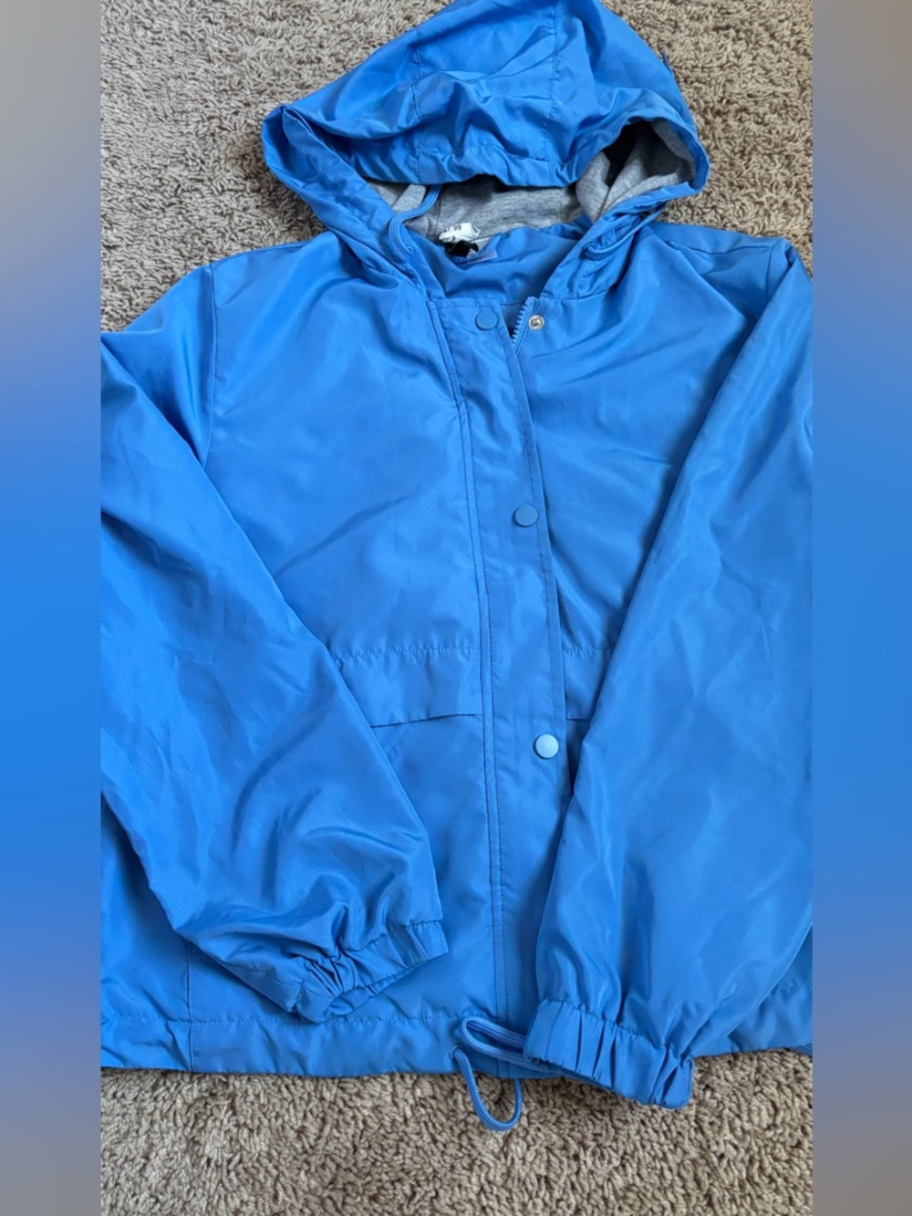 Women’s Blue Hooded Windbreaker Jacket